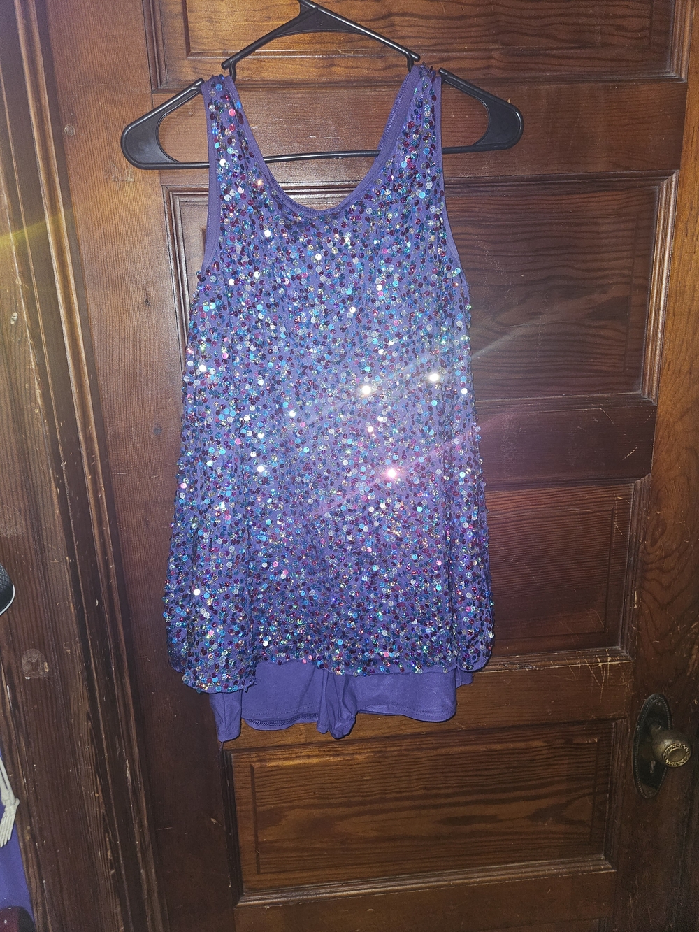 Weissman Purple Sequin Tank Dance Costume